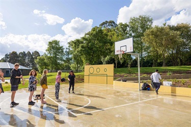 GippsSport Streetgames hosting basketball activities on the court.