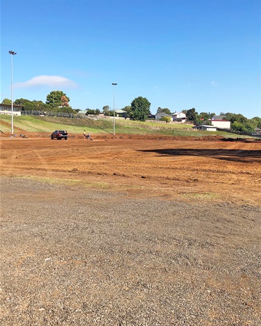 Earthworks have begun on site, preparing the site for the new synthetic pitch