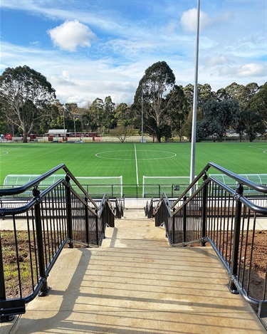 Access stairs and ramps provide improved access to the new pitch.