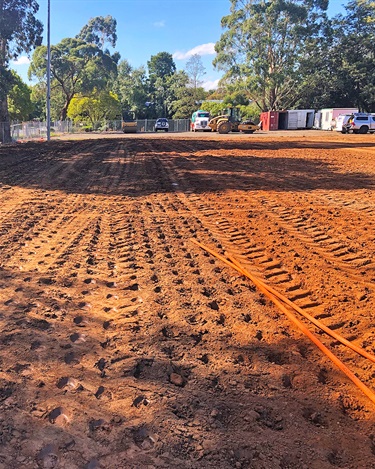 Earthworks have begun on site, preparing the site for the new synthetic pitch