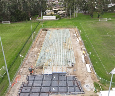 Internal and roof framing is complete for majority of the new pavilion