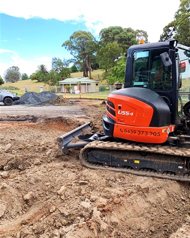 Removal of the old playground is underway