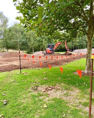 Earthworks for the water play area