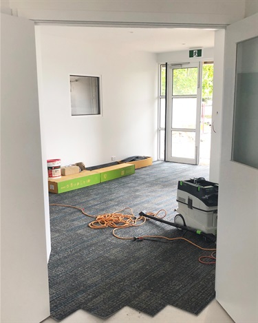 Internal painting and flooring is just about complete, cabinetry install is well underway.