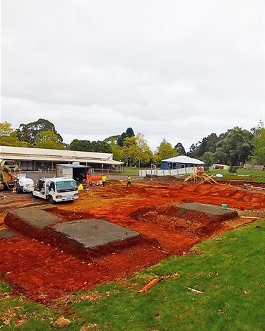 The shaping of the skate park is beginning to take shape