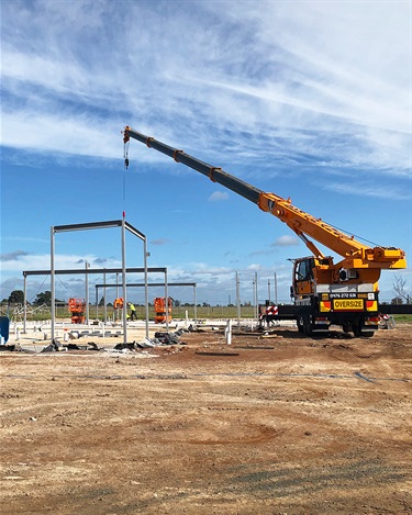 The framing of the new pavilion has begun.