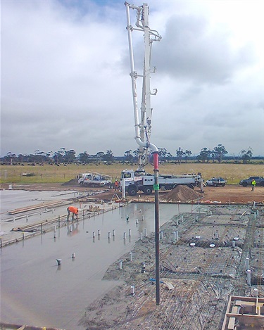 Once the site works were complete, the slab was ready for pouring.