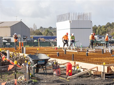 The second slab has been poured and steel frames will soon arrive on site