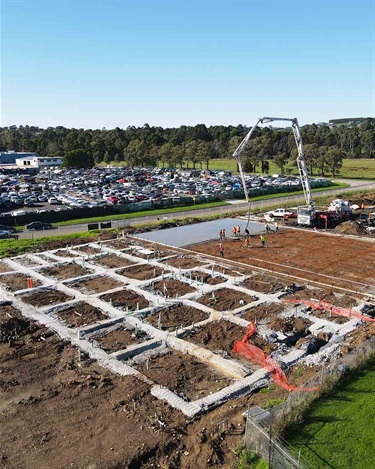 Process continues at the Warragul Leisure Centre as concrete pouring begins