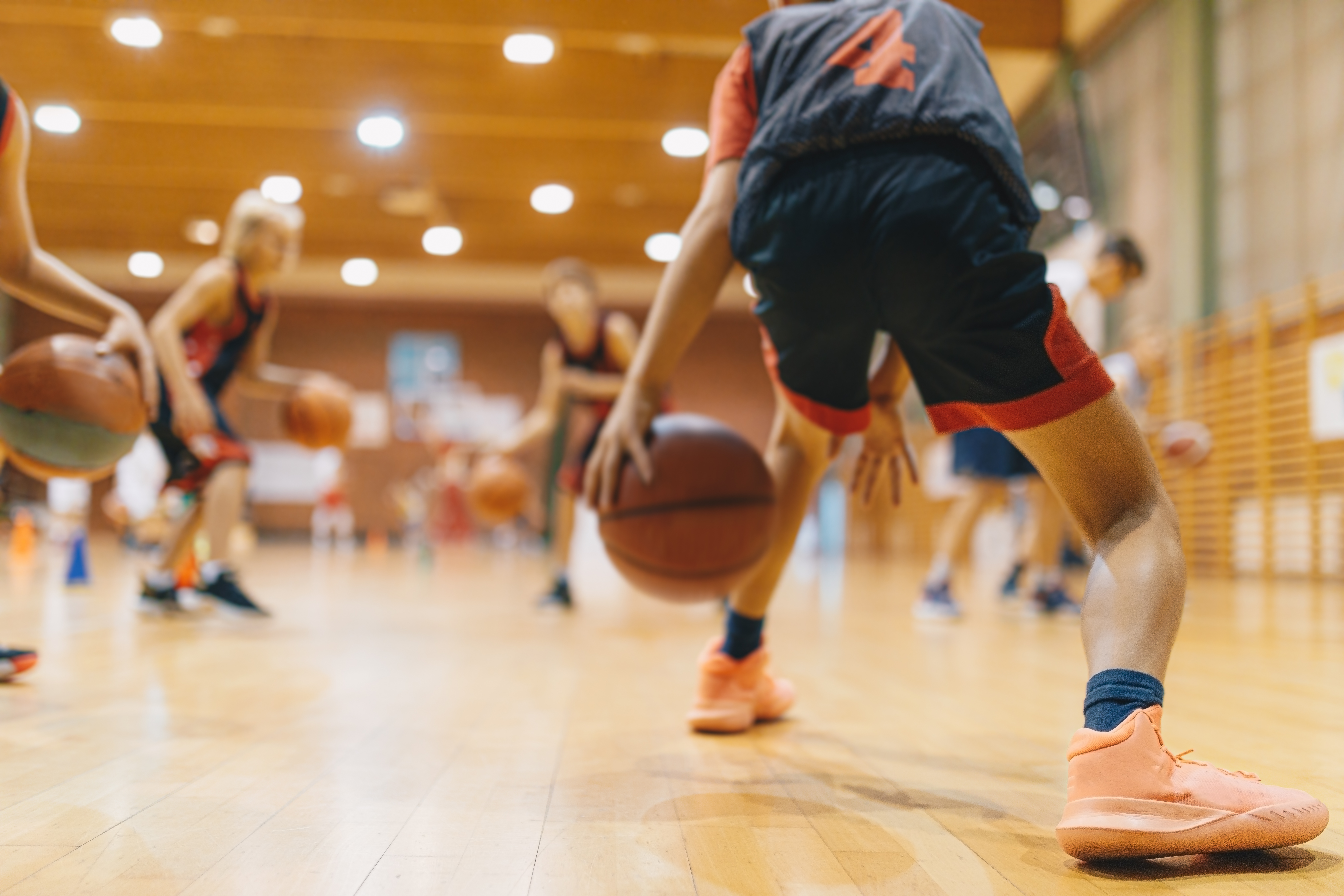 Children playing basketball