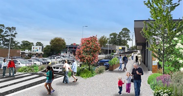 Concept image of the entrance to the precinct from the west