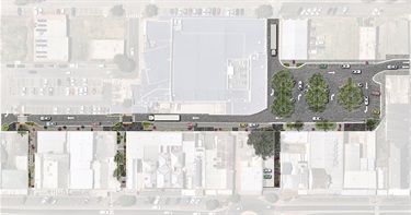 Concept image outlining the Commercial Place Precinct project area