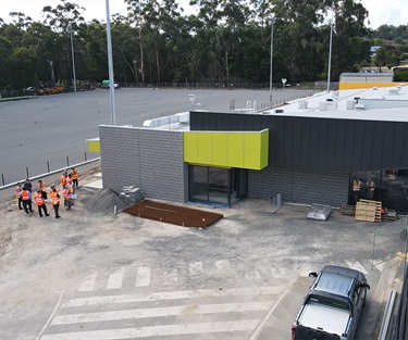 The pavilions external facade is complete