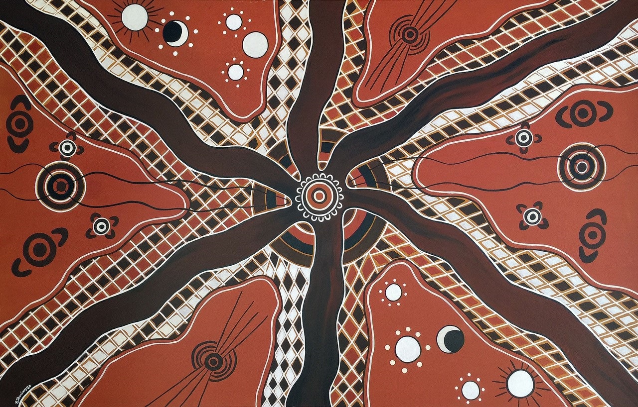 The painting which inspired the design of the Indigenous Art Garden.