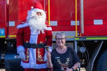 Mayor Annemarie McCabe rings in the festive season with help from Santa Claus