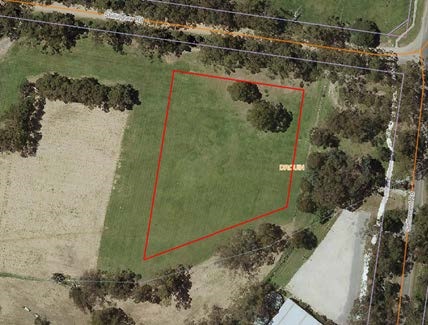 Zoomed overhead map of Bellbird Park focusing on the dog park only.