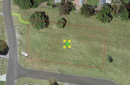 Overhead map of Hollydell Park focusing on the dog park only.